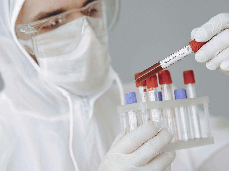 doctor checking samples